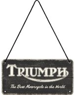 Nostalgic-Art Metallschild H&auml;ngeschild - Triumph - Triumph Logo Black Wood