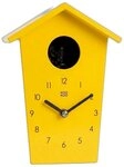 KOOKOO Wanduhr AnimalHouse gelb/yellow (Kuckucksruf, Quarzuhr, automatische