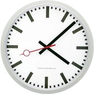 EUROTIME Wanduhr Funkwanduhr 59530, &Oslash; 35 cm Silber