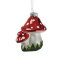 MARELIDA Christbaumschmuck Weihnachtsbaumschmuck Fliegenpilz Doppelpilz Glas H: 8cm