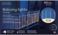 Kaemingk LED-Lichterkette LED Balkonbeleuchtung 400cm H.100cm 400L transparent/warm