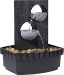 dobar Gartenbrunnen Zimmerbrunnen in Steinoptik mit 2 Schalen
