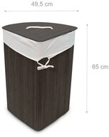 relaxdays W&auml;schekorb 1 Eckw&auml;schekorb Bambus ca. 60 Liter - schwarz/wei&szlig;