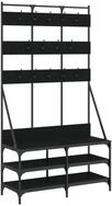 vidaXL Kleiderst&auml;nder Kleiderst&auml;nder mit Schuhablage Schwarz 100x40x184 cm,...