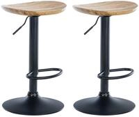 CLP Barhocker Skelde (Set, 2er), h&ouml;henverstellbar, Massivholz-Sitz