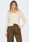 Strickjacke ONLY "ONLKATIA LS CABLE V-NECK CARDIGAN CC KNT", Damen, Gr. M, grau
