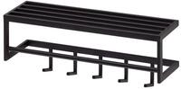 Wohnling Wandgarderobe Metall 70cm Garderobe Schwarz Flur Hakenleiste mit Ablag