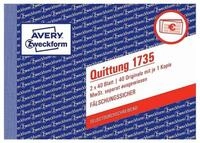 Avery Zweckform Formularblock Quittung 1735 MwSt. separat ausgewiesen,
