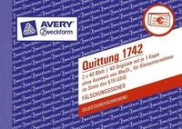 Avery Zweckform Formularblock 1742 1742 Quittung Kleinunternehmer 1. und 2....