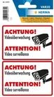 HERMA Etikett Herma Hinweisetiketten weterfest 85 x 55 mm Video&uuml;berwachung 1 Bl 2
