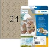 HERMA Etiketten Etikett 40mm rund Silphie-Papier A4 20 Blatt LaserInkCopy braun