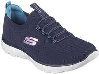 Slip-On Sneaker SKECHERS "SUMMITS", Damen, Gr. 35, blau (navy, rosa), Textil, Schuhe