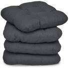 Beautissu Stuhlkissen 4er Set Sitzkissen Lisa Anthrazit, 40x40x8cm, Indoor &...