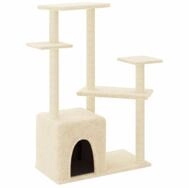 vidaXL Kratzbaum, Katzenbaum mit Sisal-Kratzs&auml;ulen Creme 107,5 cm