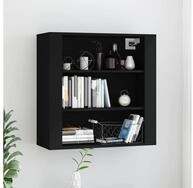 vidaXL H&auml;ngeschrank vidaXL Wandschrank Schwarz 80x33x80 cm Holzwerkstoff