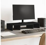 vidaXL Monitorst&auml;nder, (Monitorst&auml;nder Verstellbar Schwarz 60x24x10,5 cm
