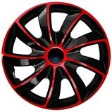 NRM Radkappe QUAD 14 Zoll in Rot/Schwarz, 14 in Zoll, (4-St) Radzierblenden f&uuml;r