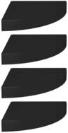 vidaXL Wandregal, Eck-Schweberegale 4 Stk. Schwarz 25x25x3,8 cm MDF