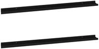 vidaXL Wandregal, Regale 2 Stk. Schwarz 115x9x3 cm