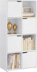 Woltu B&uuml;cherregal, 1-tlg., mit 8 F&auml;chern 4 T&uuml;ren, W&uuml;rfelregal Standregal...