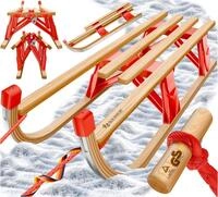 KESSER Schlitten, Holzschlitten Premium Kinderschlitten Faltschlitten max. bis...