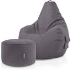 Green Bean Sitzsack Gaming Sitzsack + Hocker Cozy+Cube (Gaming Chair mit Fu&szlig;hocker),