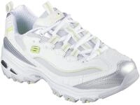 Sneaker SKECHERS "D'LITES-CHROMATIC", Damen, Gr. 35, silber (wei&szlig;, silberfarben),
