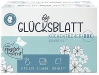 Gl&uuml;cksblatt Papierk&uuml;chenrolle Reinwei&szlig; (9-St), 3-lagig, 9 Rollen &agrave; 100 Blatt