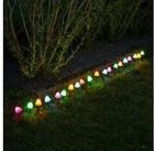 MARELIDA LED-Lichterkette Mini Pilze 20 Gartenstecker Gartendeko 8 Funkt. Timer bunt