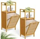 Casaria W&auml;schekorb (2 St), Badregal Bambus Holz W&auml;schebox W&auml;schetruhe...