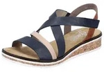 Rieker Riemchensandale, Sommerschuh, Sandalette, Keilabsatz, mit Klettriemchen