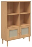 vidaXL B&uuml;cherregal B&uuml;cherschrank SENJA Rattan-Look Braun 90x35x130 cm...