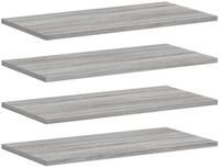 vidaXL Wandregal, Regale 4 Stk. Grau Sonoma 60x30x1,5 cm Holzwerkstoff