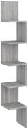 vidaXL Wandregal, Wand-Eckregal Grau Sonoma 20x20x127,5 cm Holzwerkstoff