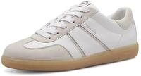 Plateausneaker TAMARIS, Damen, Gr. 37, wei&szlig; (wei&szlig; kombiniert), Leder, Lederimitat,