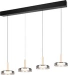 TRIO Leuchten LED Pendelleuchte CELESTE dimmbare LED H&auml;ngelampe aus Metall Glas &