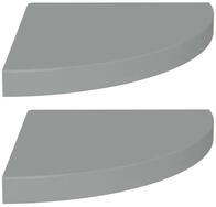 vidaXL Wandregal, Eck-Schweberegale 2 Stk. Grau 35x35x3,8 cm MDF
