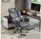 HOMCOM Schreibtischstuhl mit Liegefunktion, Fu&szlig;st&uuml;tze, ergonomisch,