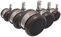 hjh OFFICE Stuhlrolle Stuhlrollen 5X Rolo Lux 11Mm/65Mm, (5er Pack), Hartbodenrollen