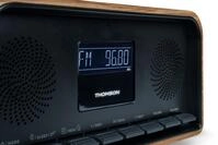 Thomson Radiowecker Bluetooth Radiowecker RT850BT Retro-Eleganz schwarz Holz...
