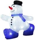 Deuba Dekofigur, Acryl Figur mit LED Schneemann Au&szlig;en Innen 27x27x14cm Gro&szlig;...