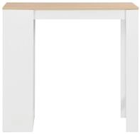 vidaXL Esstisch, Bartisch mit Regal Wei&szlig; 110x50x103 cm