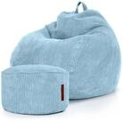 Green Bean Sitzsack XXL Sitzsack Scoop + Hocker aus Cord, Indoor Sitzkissen mit
