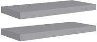 vidaXL Wandregal, Schwebende Wandregale 2 Stk. Grau 60x23,5x3,8cm MDF