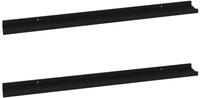 vidaXL Wandregal, Regale 2 Stk. Schwarz 100x9x3 cm