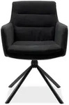 Finori Esszimmerstuhl, Stoff anthrazit + Lederoptik schwarz BxHxT ca. 59x88x63cm