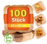 GOURMETmaxx Backpapier Schalen f&uuml;r Hei&szlig;luft Fritteusen 100 Stk, Antihaft