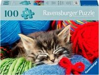 Ravensburger Puzzle Feel Well & Puzzle, Wollk&auml;tzchen, 100 Puzzleteile, XL, f&uuml;r