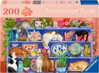 Ravensburger Puzzle Feel Well & Puzzle, Katzen im Regal, 200 Puzzleteile, XL,...