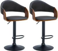 CLP Barhocker Nilse (Set, 2er), Holzsitzschale mit Kunstlederbezug